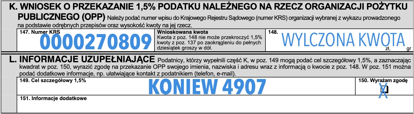 PIT-37 z danymi Tomasz Koniew, KONIEW 4907